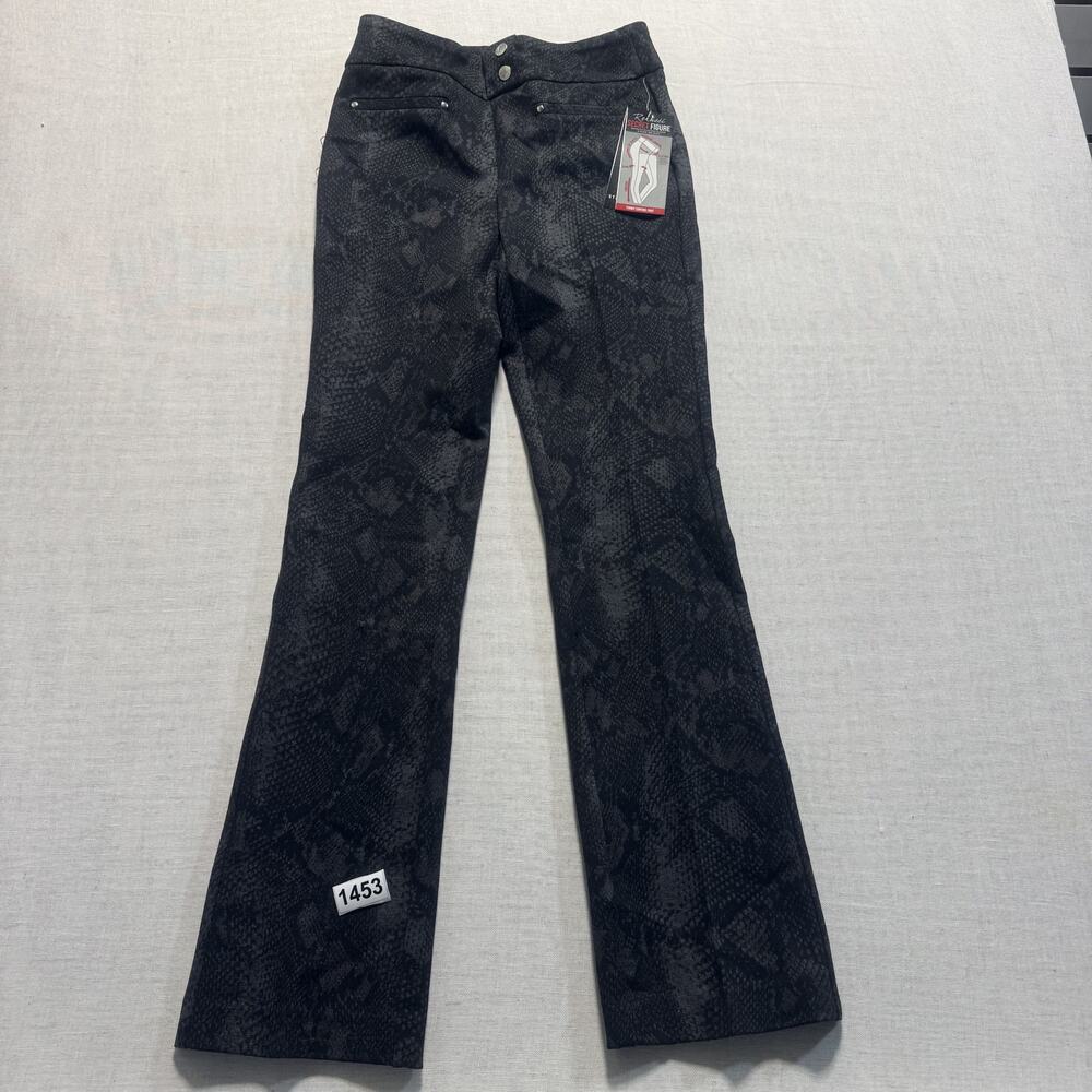 Fitted Silhouette Snake-Print Tummy Support Trouser Women Sz 2 Black Brand New‎